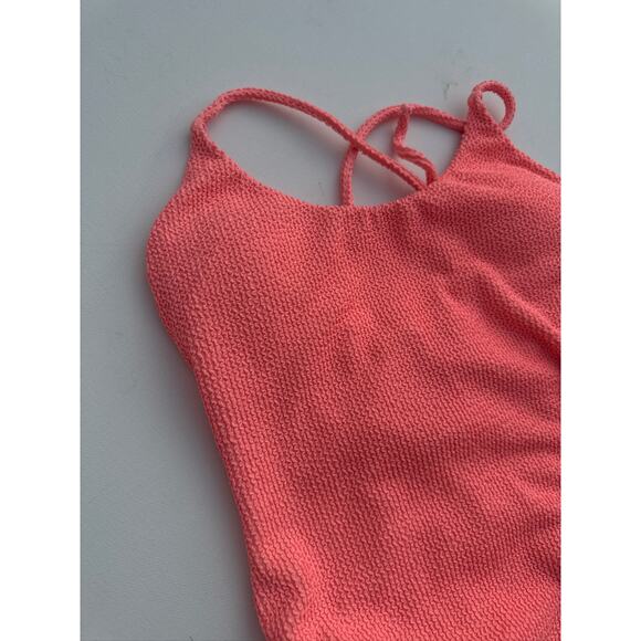 Show Me Your Mumu Positano Peach Sherbet Scrunch Textured One Piece Swimsuit - - Picture 4 of 9